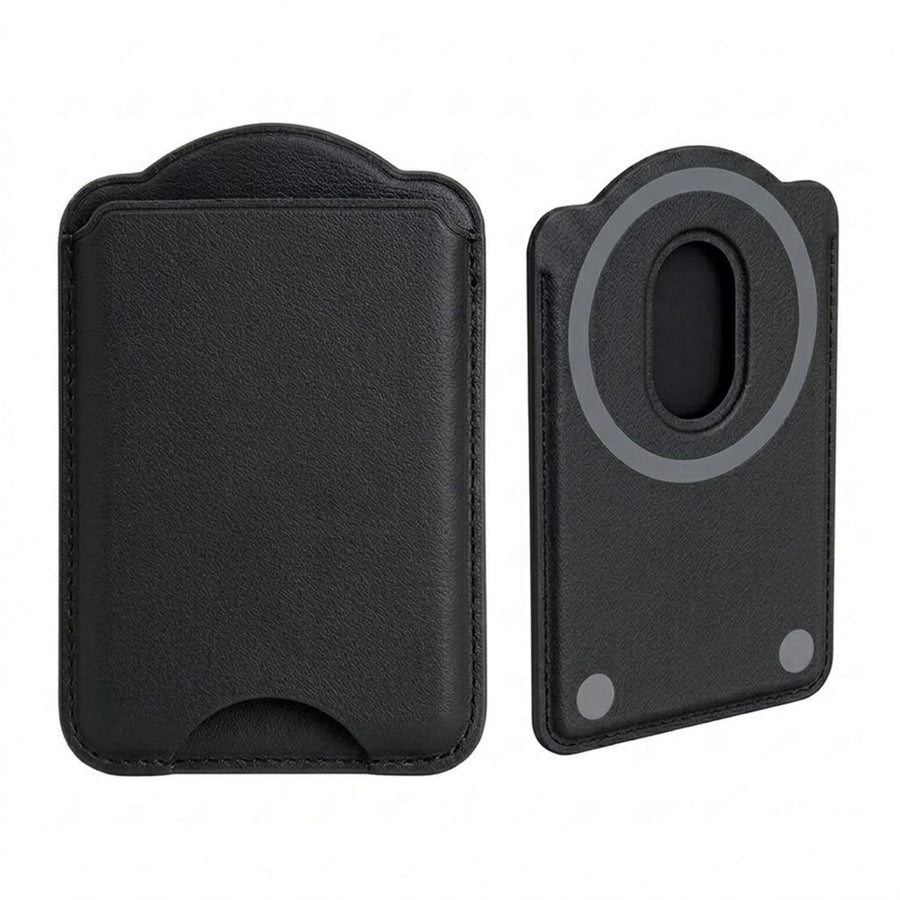 Magnetic PU Leather Wallet Card Holder - Black - Fit 2-3 cards - Compatible for Samsung Galaxy S26/S26+/S26Ultra/S25/S25+/S25Ultra/Fold7/Flip7 Magentic Case and iPhone 17/16/15/14/13/12 Series