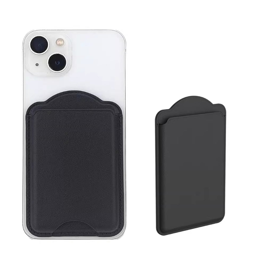Magnetic PU Leather Wallet Card Holder - Black - Fit 2-3 cards - Compatible for Samsung Galaxy S26/S26+/S26Ultra/S25/S25+/S25Ultra/Fold7/Flip7 Magentic Case and iPhone 17/16/15/14/13/12 Series