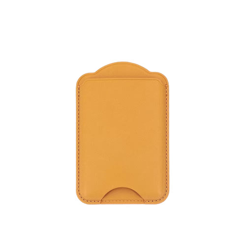 Magnetic PU Leather Wallet Card Holder - Yellow - Fit 2-3 cards - Compatible for Samsung Galaxy S26/S26+/S26Ultra/S25/S25+/S25Ultra/Fold7/Flip7 Magentic Case and iPhone 17/16/15/14/13/12 Series