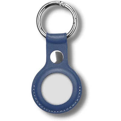 Leather Key Ring for Airtag (2nd Gen/1 Gen) - Navy Blue
