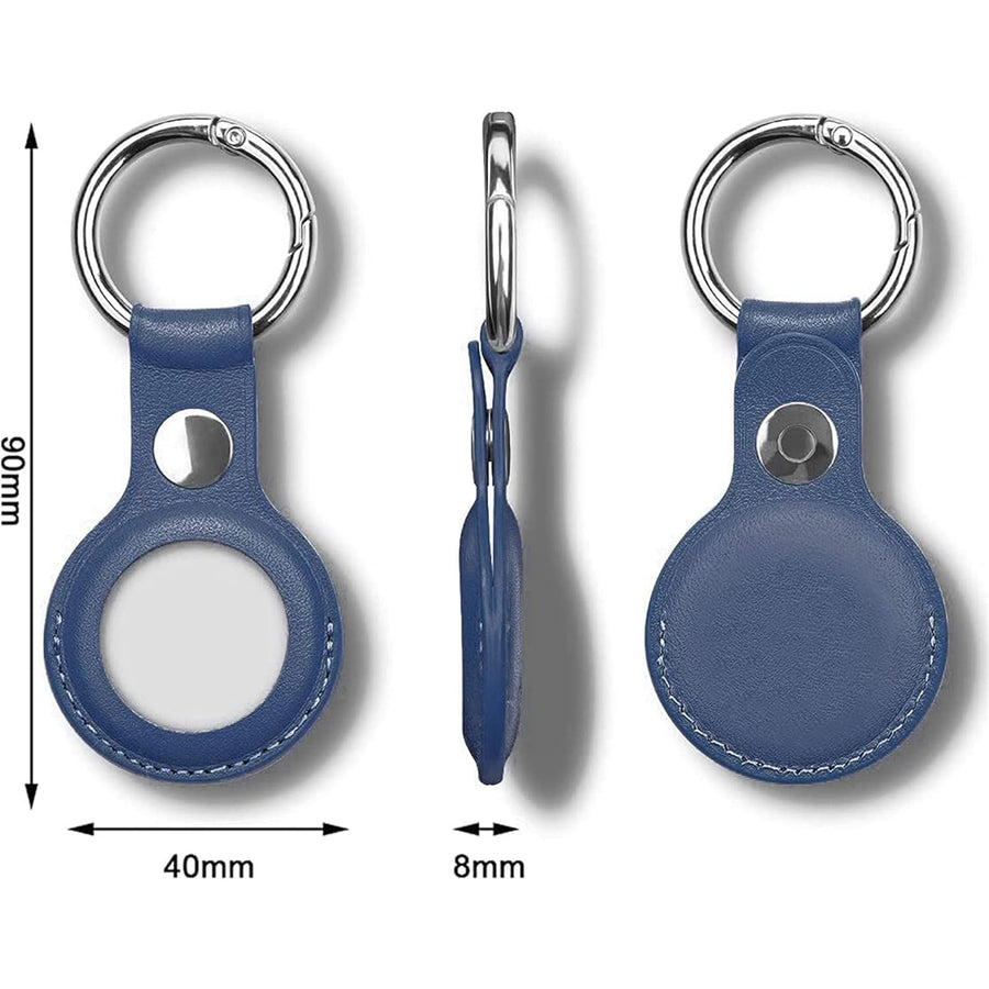 Leather Key Ring for Airtag (2nd Gen/1 Gen) - Navy Blue
