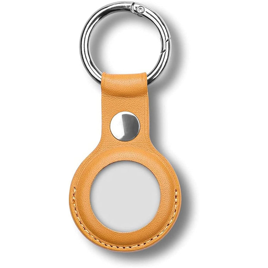 Leather Key Ring for Airtag (2nd Gen/1 Gen) - Yellow