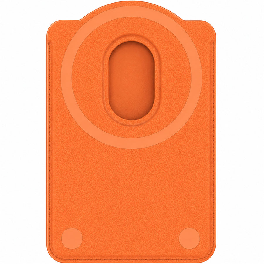 Magnetic PU Leather Wallet Card Holder - Orange - Fit 2-3 cards - Compatible for Samsung Galaxy S26/S26+/S26Ultra/S25/S25+/S25Ultra/Fold7/Flip7 Magentic Case and iPhone 17/16/15/14/13/12 Series