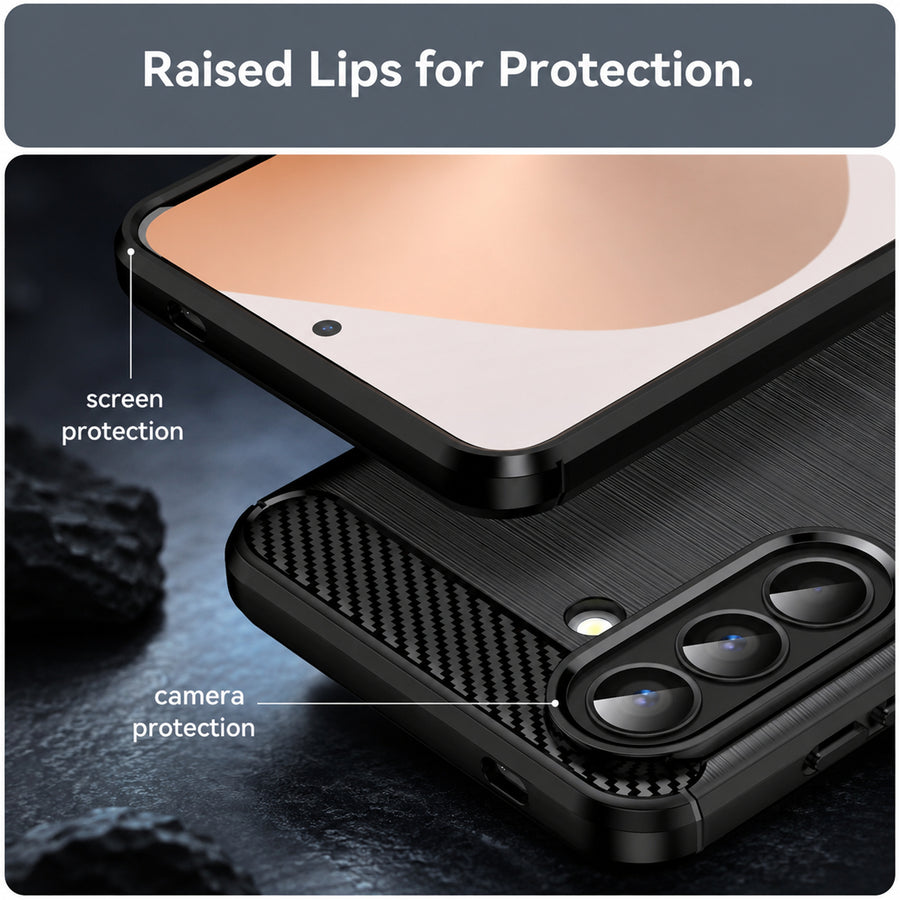 Galaxy A57 (2026)   Carbon Fibre Rugged Case - Black