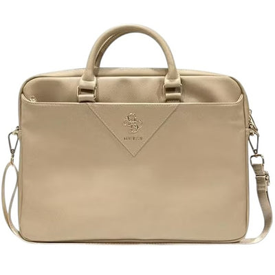 Guess GUCB15ZPGSTEGD Grained PU Laptop Bag 15" / 16" - Light Gold / 4G Logo