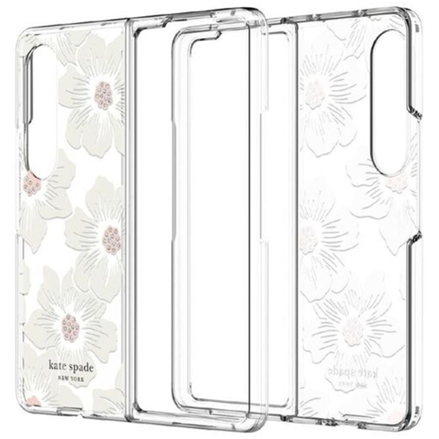 Incase Galazy Z Fold 4 KSNY Hardshell Case – Hollyhock Flower Clear