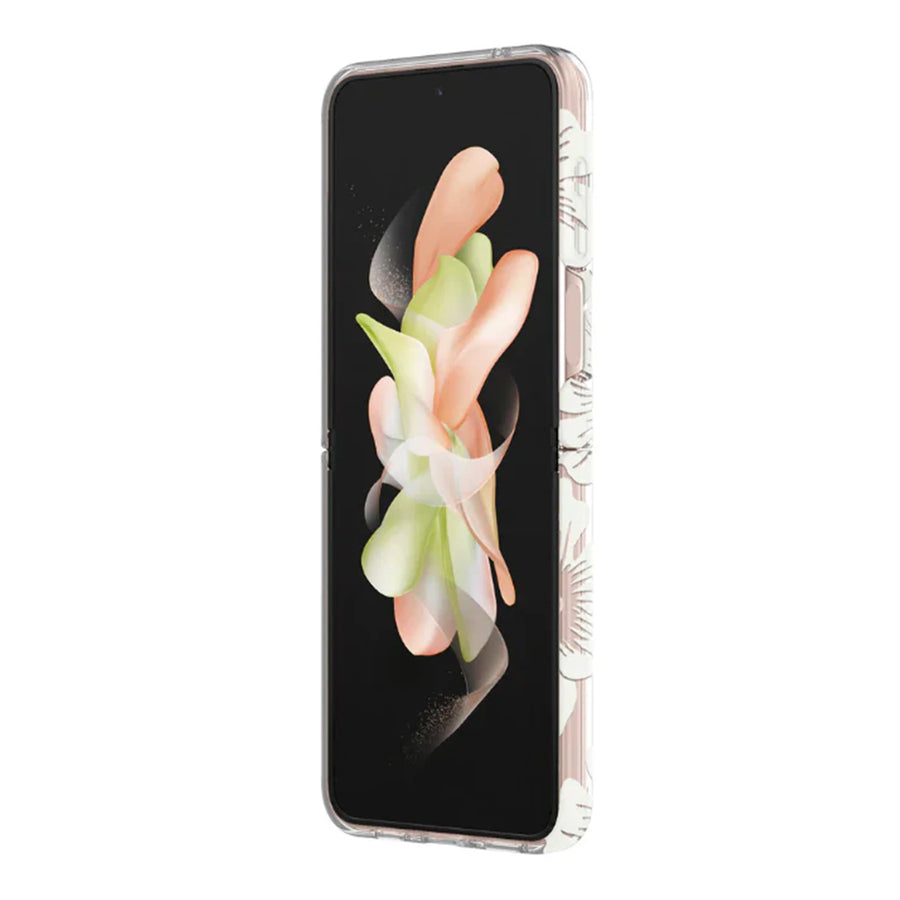 Inc Licensing KSSA-086-HHCCS - KSNY Hardshell Case - Galazy Z Flip 4 - Hollyhock Flr Clear