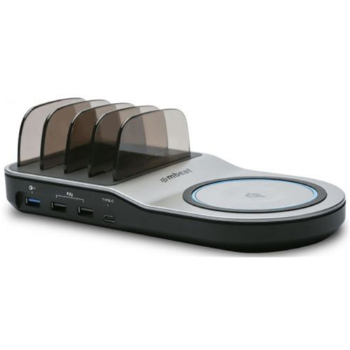 MB-UWC-5K - mbeat Multi Device Gorilla Charge Dock, Power 50W Qi Certified USB & Wireless Charging Dock