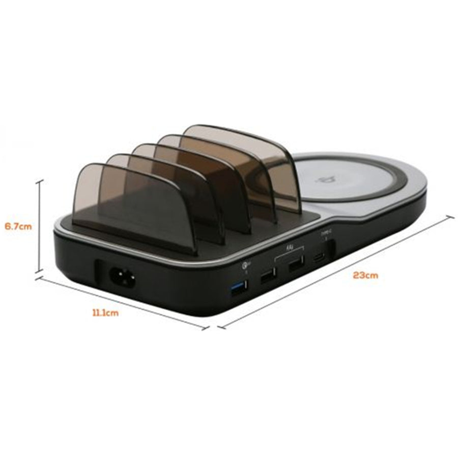 MB-UWC-5K - mbeat Multi Device Gorilla Charge Dock, Power 50W Qi Certified USB & Wireless Charging Dock