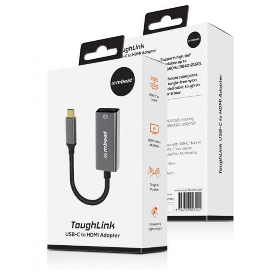MB-XAD-CHDM - mbeat Tough Link USB-C-auf-HDMI-Adapter - Space Grey