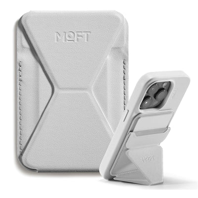MOFT Snap-On iPhone Stand & Wallet - Misty Cove - Slim Magnetic / MagSafe Compatible Card Holder with Adjustable Multi-Angle Phone Stand, MOVAS Vegan Leather, Foldable Design