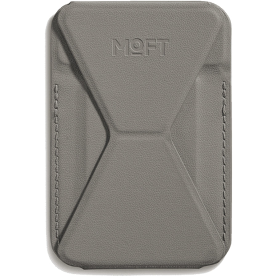 MOFT Snap-On iPhone Stand & Wallet - Taupe - Slim Magnetic / MagSafe Compatible Card Holder with Adjustable Multi-Angle Phone Stand, MOVAS Vegan Leather, Foldable Design