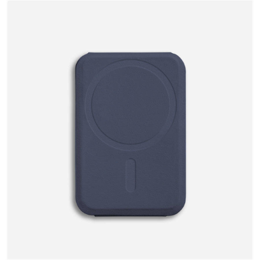 MOFT Snap-On iPhone Stand & Wallet - Navy Blue - Slim Magnetic / MagSafe Compatible Card Holder with Adjustable Multi-Angle Phone Stand, MOVAS Vegan Leather, Foldable Design