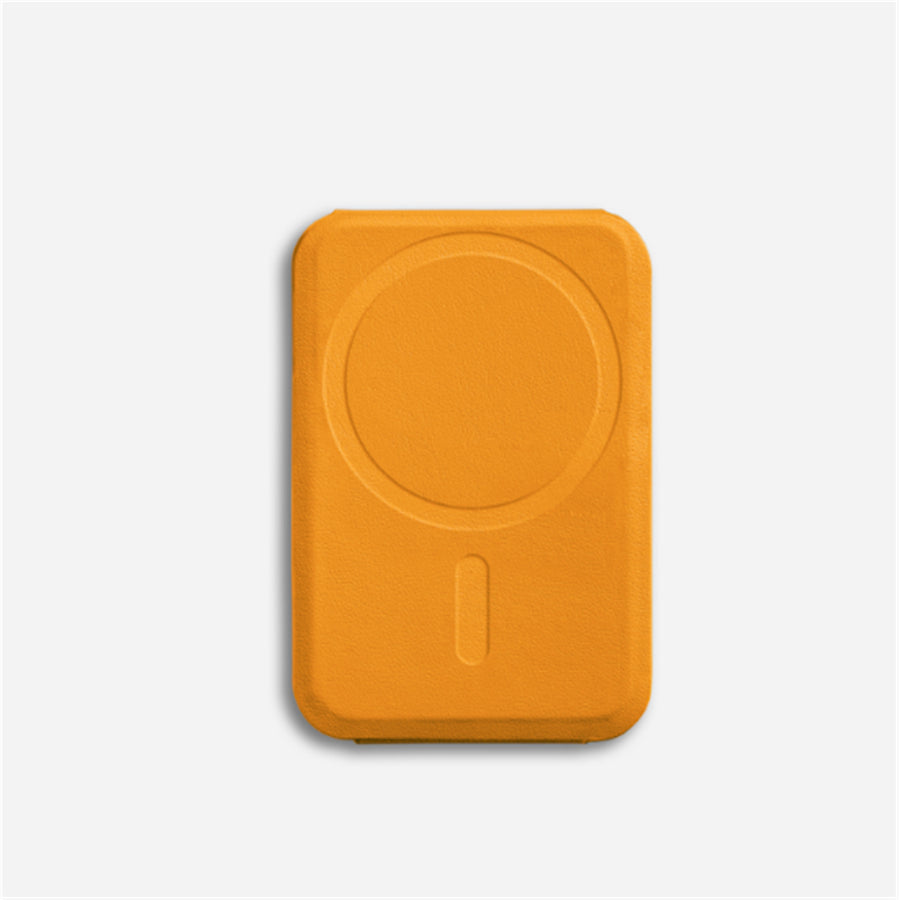 MOFT Snap-On iPhone Stand & Wallet - Orange - Slim Magnetic / MagSafe Compatible Card Holder with Adjustable Multi-Angle Phone Stand, MOVAS Vegan Leather, Foldable Design