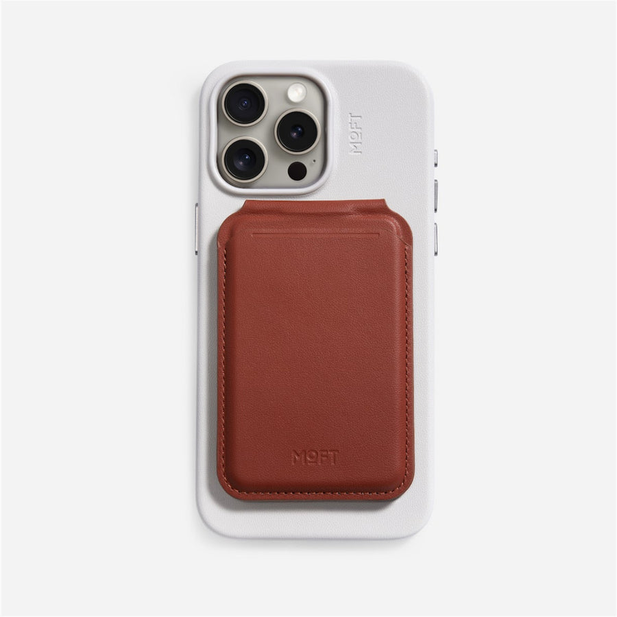 MOFT Flash Wallet & Stand MagSafe Compatible - Sienna Brown - Slim Magnetic Card Holder with Adjustable Phone Stand, MOVAS Vegan Leather, 2-Card Capacity