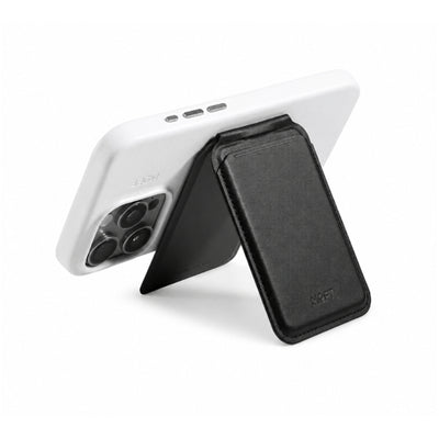 MOFT Flash Wallet & Stand MagSafe Compatible - Jet Black - Slim Magnetic Card Holder with Adjustable Phone Stand, MOVAS Vegan Leather, 2-Card Capacity