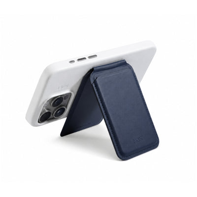MOFT Flash Wallet & Stand MagSafe Compatible - Navy Blue - Slim Magnetic Card Holder with Adjustable Phone Stand, MOVAS Vegan Leather, 2-Card Capacity