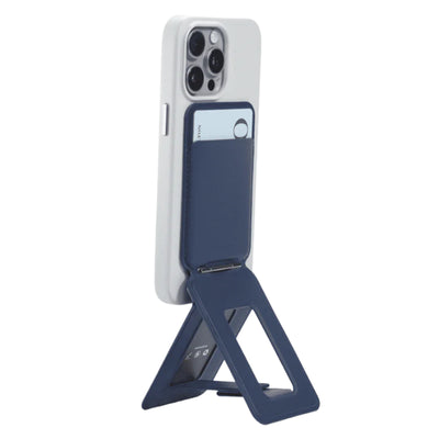 MOFT Snap iPhone Tripod Stand & Wallet - Navy Blue - MagSafe Compatible - 3-in-1 Slim Magnetic Wallet with Foldable Phone Tripod Stand, MOVAS Vegan Leather, Hands-Free Shooting & Viewing