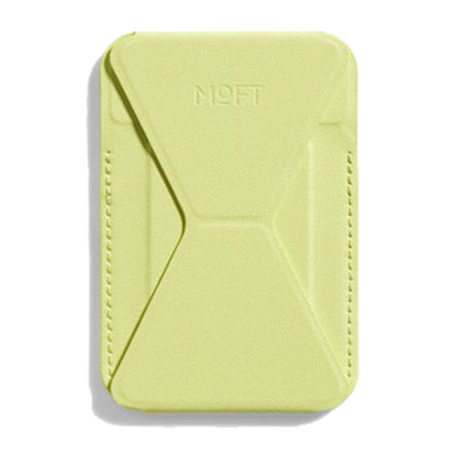 MOFT Snap-On iPhone Stand & Wallet - Soft Avocado - Slim Magnetic / MagSafe Compatible Card Holder with Adjustable Multi-Angle Phone Stand, MOVAS Vegan Leather, Foldable Design