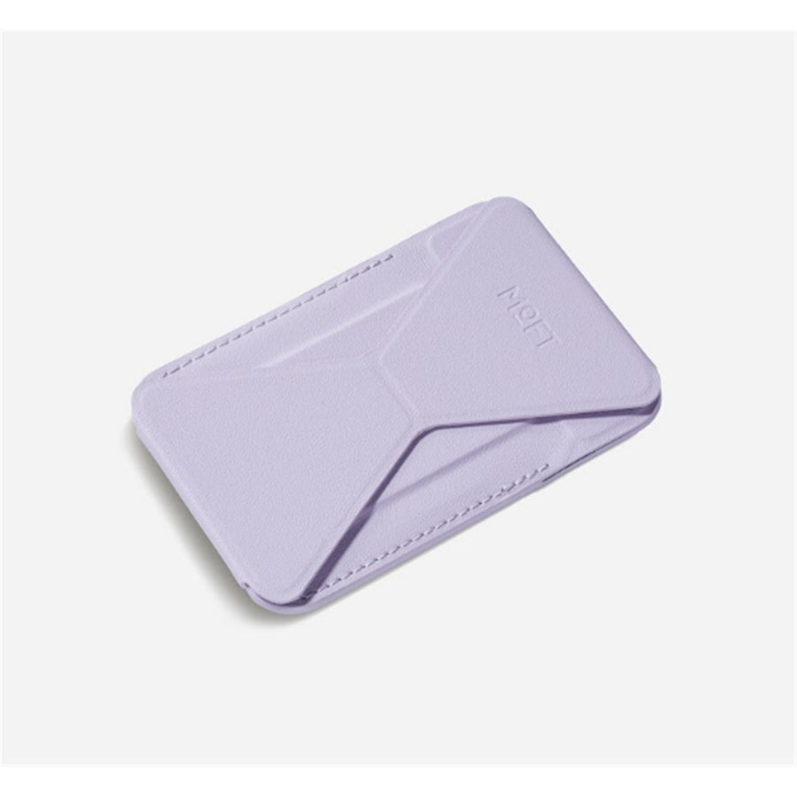 MOFT Snap-On iPhone Stand & Wallet - Peony - Slim Magnetic / MagSafe Compatible Card Holder with Adjustable Multi-Angle Phone Stand, MOVAS Vegan Leather, Foldable Design