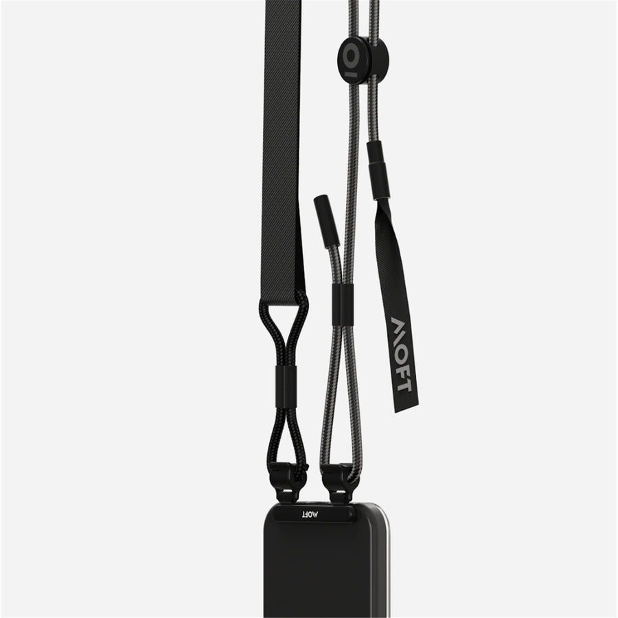MOFT Everywhere Lanyard - Jet Black - Adjustable Hands-Free Phone Strap, Durable Nylon Crossbody Neck & Shoulder Carry, Secure Universal Phone Attachment