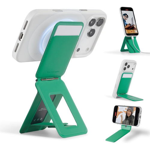 MOFT Snap iPhone Tripod Stand & Wallet - Oz Green - MagSafe Compatible - 3-in-1 Slim Magnetic Wallet with Foldable Phone Tripod Stand, MOVAS Vegan Leather, Hands-Free Shooting & Viewing