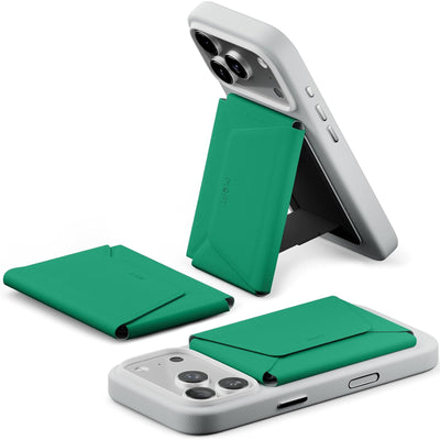 MOFT Field Phone Wallet - Oz Green - Slim Magnetic/MagSafe Compatible Phone Wallet, Foldable High-Capacity Design, MOVAS Vegan Leather, RFID Protection