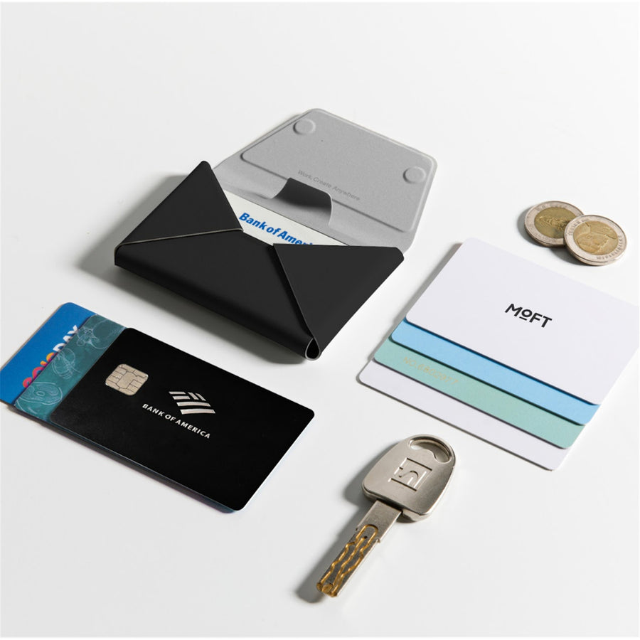 MOFT Field Phone Wallet - Jet Black - Slim Magnetic/MagSafe Compatible Phone Wallet, Foldable High-Capacity Design, MOVAS Vegan Leather, RFID Protection
