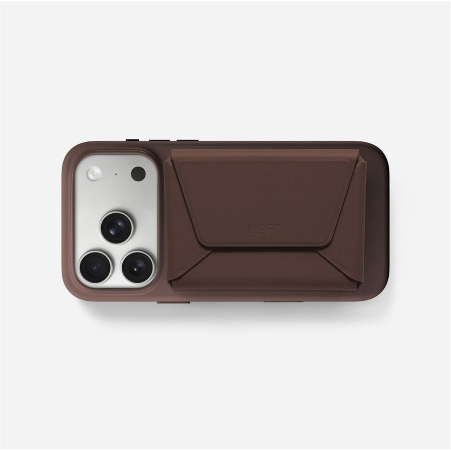 MOFT Field Phone Wallet - Brownie - Slim Magnetic/MagSafe Compatible Phone Wallet, Foldable High-Capacity Design, MOVAS Vegan Leather, RFID Protection