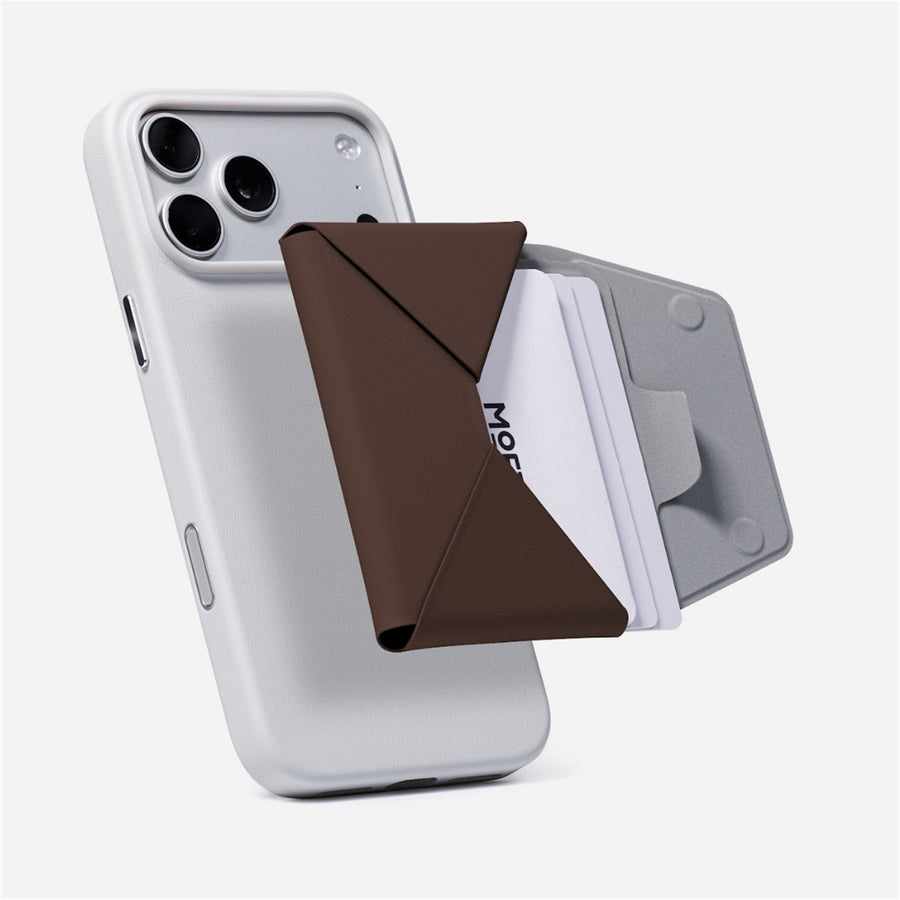MOFT Field Phone Wallet - Brownie - Slim Magnetic/MagSafe Compatible Phone Wallet, Foldable High-Capacity Design, MOVAS Vegan Leather, RFID Protection