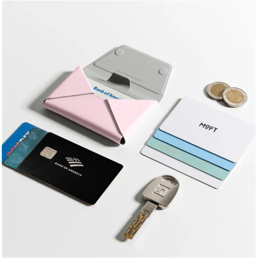 MOFT Field Phone Wallet - Light Pink - Slim Magnetic/MagSafe Compatible Phone Wallet, Foldable High-Capacity Design, MOVAS Vegan Leather, RFID Protection
