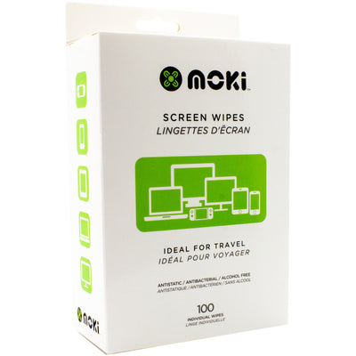 Moki ACC-FM100 Screen Wipes - 13cm x 15cm - 100 Wipes / Box - 1 Box