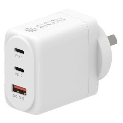 MOKI Recharge ACC-PDW65 - Moki PD 65W GaN Wandladegerät - 2 x PD USB-C + QC 3.0 USB-A