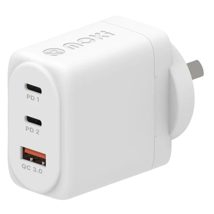 MOKI Recharge ACC-PDW65 - Moki PD 65W GaN Wall Charger - 2 x PD USB-C + QC 3.0 USB-A