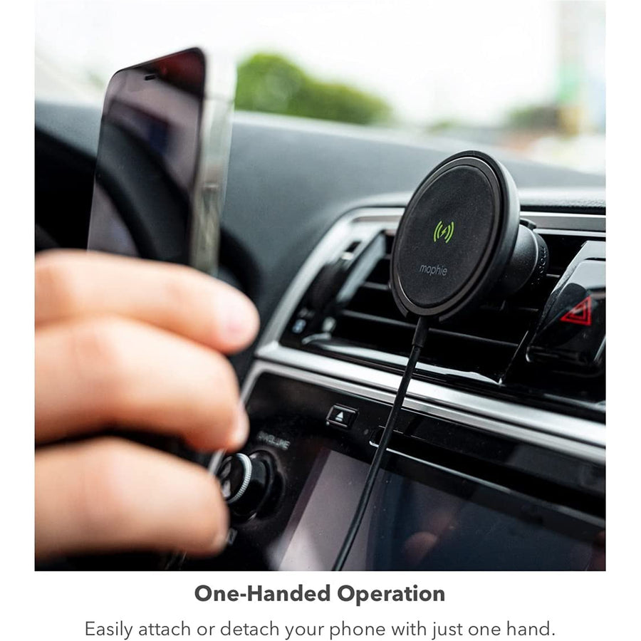 Mophie Snap+  15W Wireless Charging Air Vent Car Mount USB-C Car Chager - Black