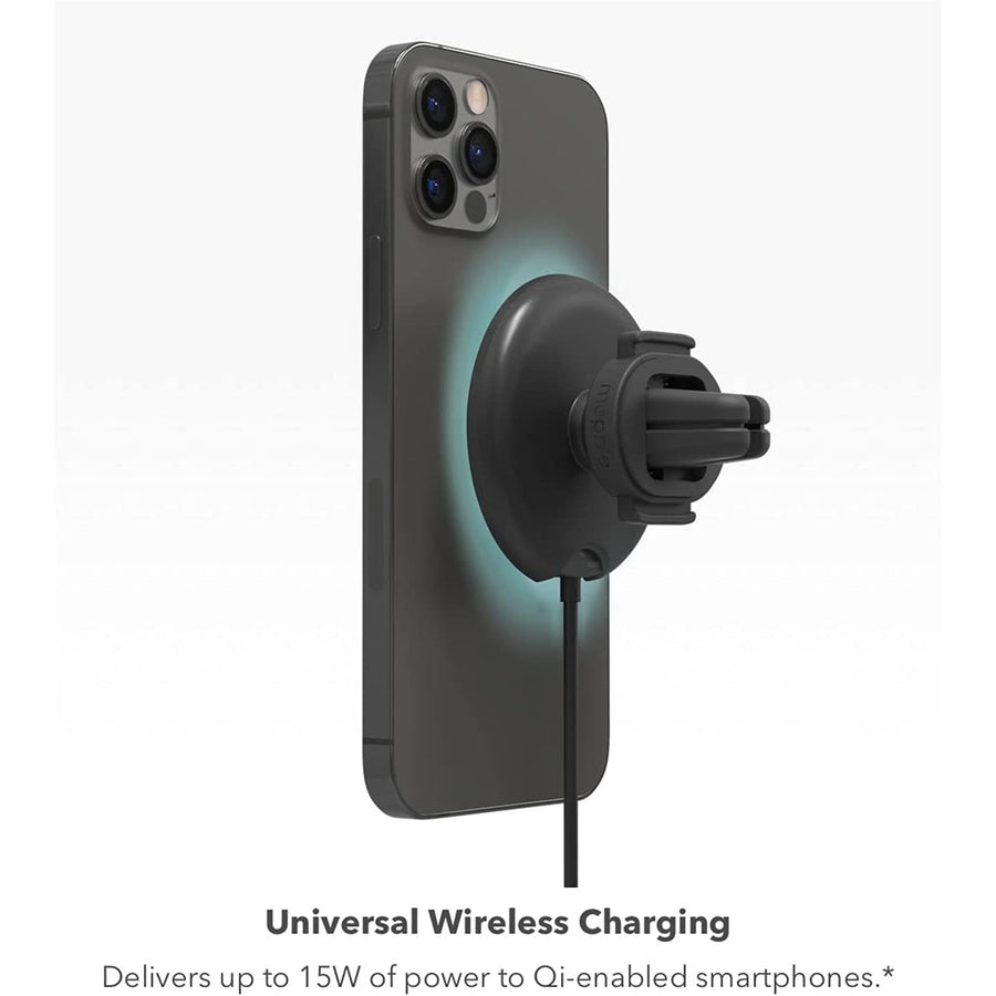 Mophie Snap+  15W Wireless Charging Air Vent Car Mount USB-C Car Chager - Black