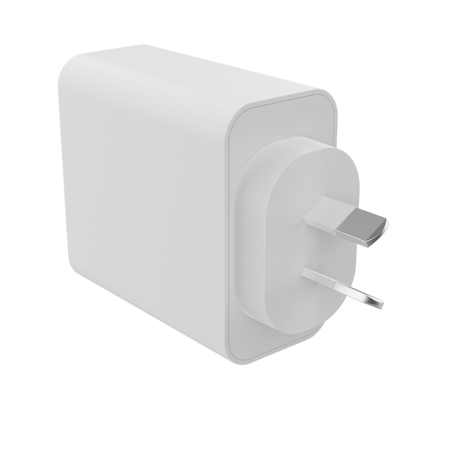 Mophie 67W Dual USB-C PD GaN Wall Charger - White, Compact Size, Up to 67W Fast Charging Apple iPhones, Samsung Smart Phones, Solid Construction