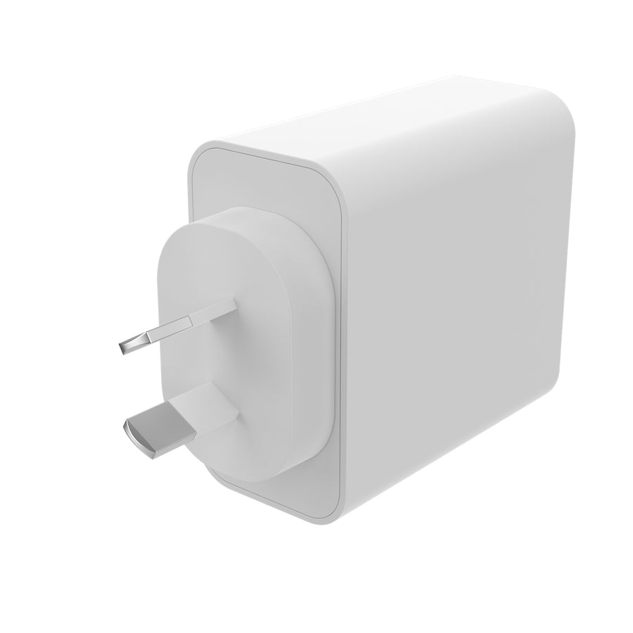 Mophie 67W Dual USB-C PD GaN Wall Charger - White, Compact Size, Up to 67W Fast Charging Apple iPhones, Samsung Smart Phones, Solid Construction