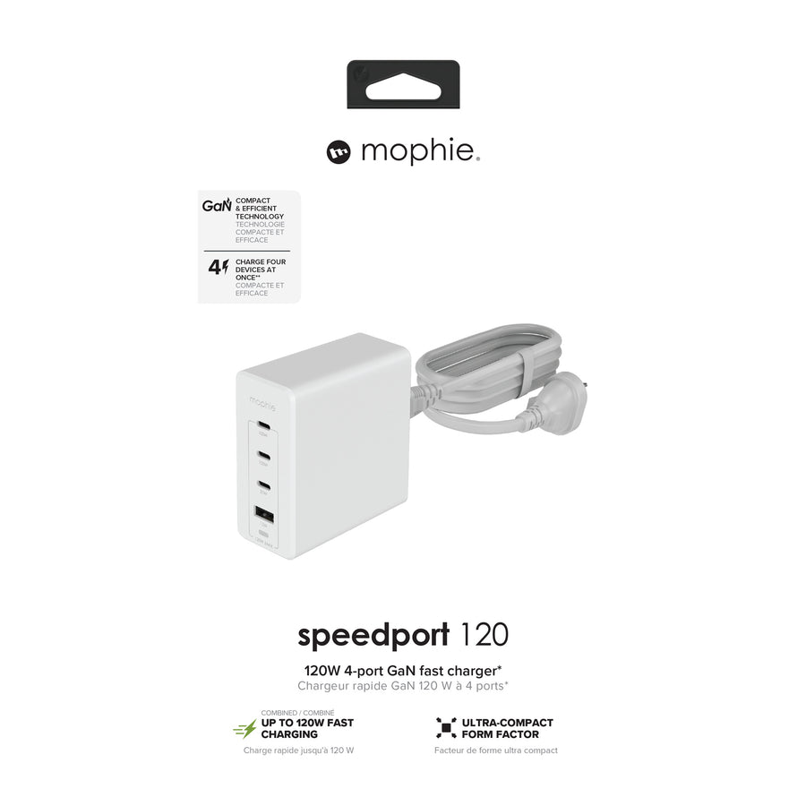 ZAGG 409909311 - Mophie Accessories Wall Adapter USB C PD HUB 120W GAN - White