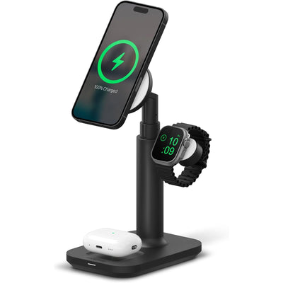 Mophie Premium 3-in-1 Magsafe Wireless Extendable Charging Stand - Black