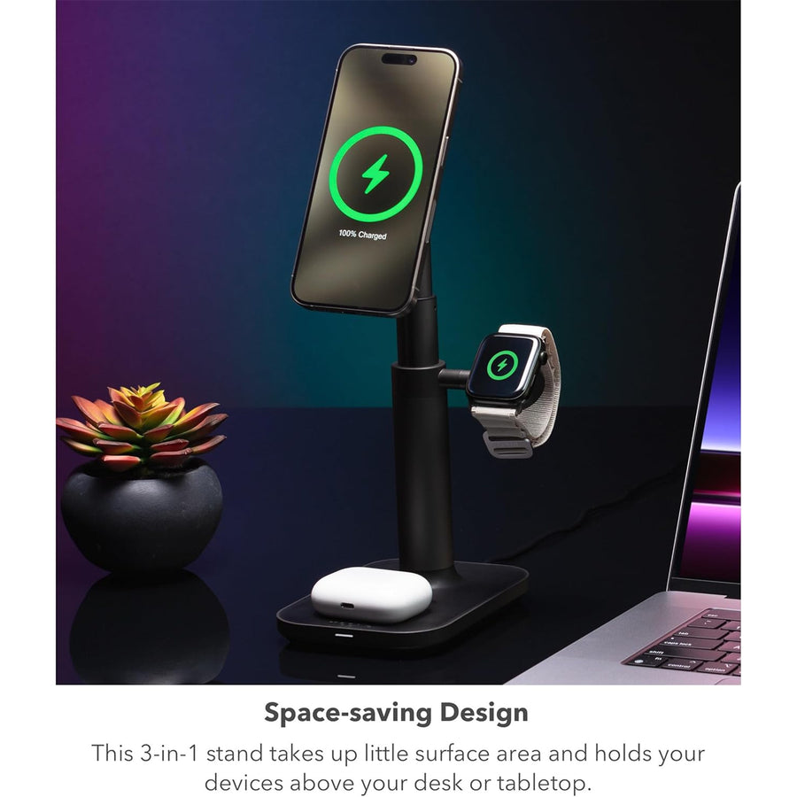 Mophie Premium 3-in-1 Magsafe Wireless Extendable Charging Stand - Black