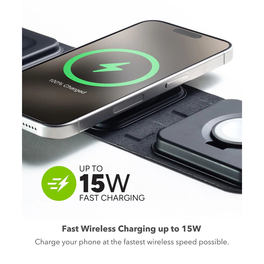 ZAGG 401311506 - Mophie UNV WRLS 3in1 travel charger w/ MagSafe - Black