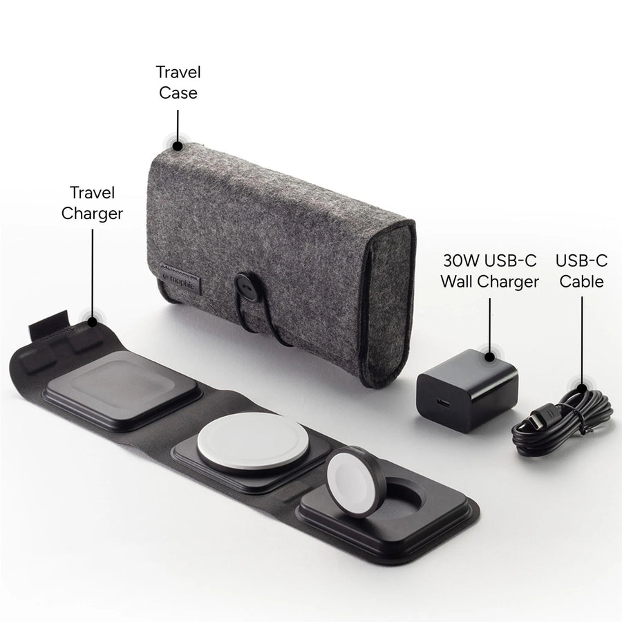 ZAGG 401311506 - Mophie UNV WRLS 3in1 travel charger w/ MagSafe - Black
