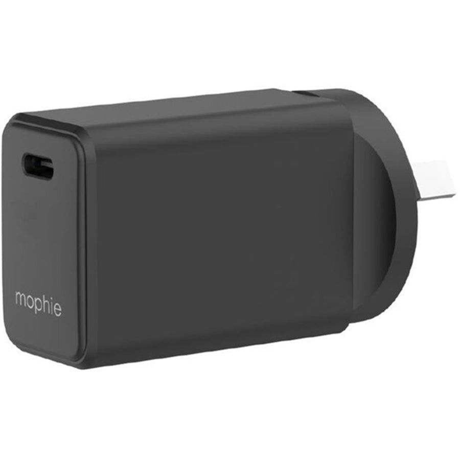 Mophie Essential 30W USB-C PD Wandladegerät – Schwarz, kompakte Größe, bis zu 30W schnelles Laden für Apple iPhones, Samsung Smartphones, solide Konstruktion