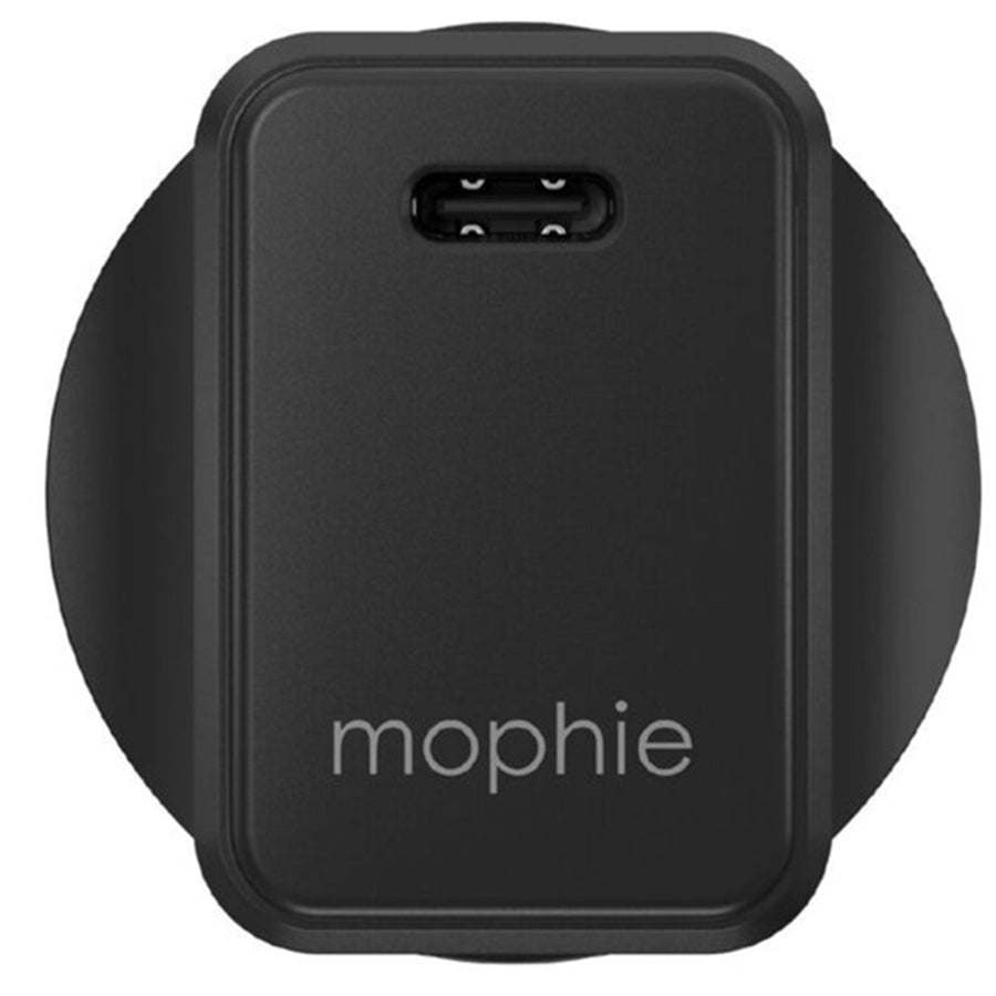 Mophie Essential 30W USB-C PD Wandladegerät – Schwarz, kompakte Größe, bis zu 30W schnelles Laden für Apple iPhones, Samsung Smartphones, solide Konstruktion