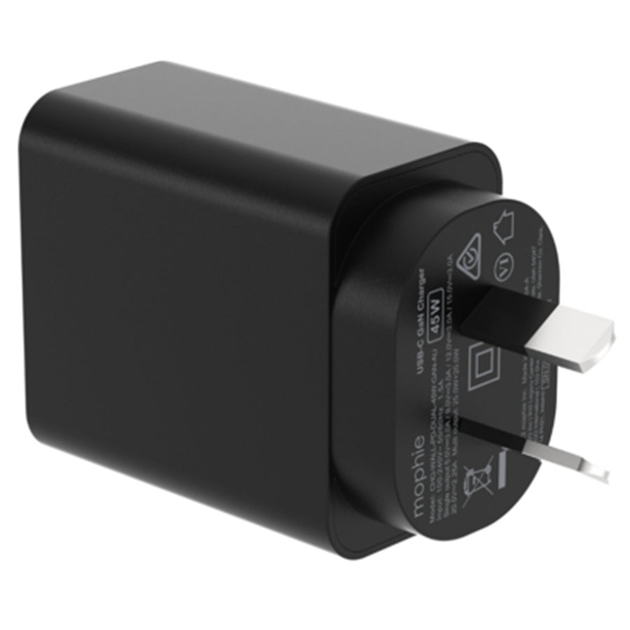 ZAGG 409912224 - Mophie ACC Wall Adapter Essential GaN 45W 2C - Schwarz