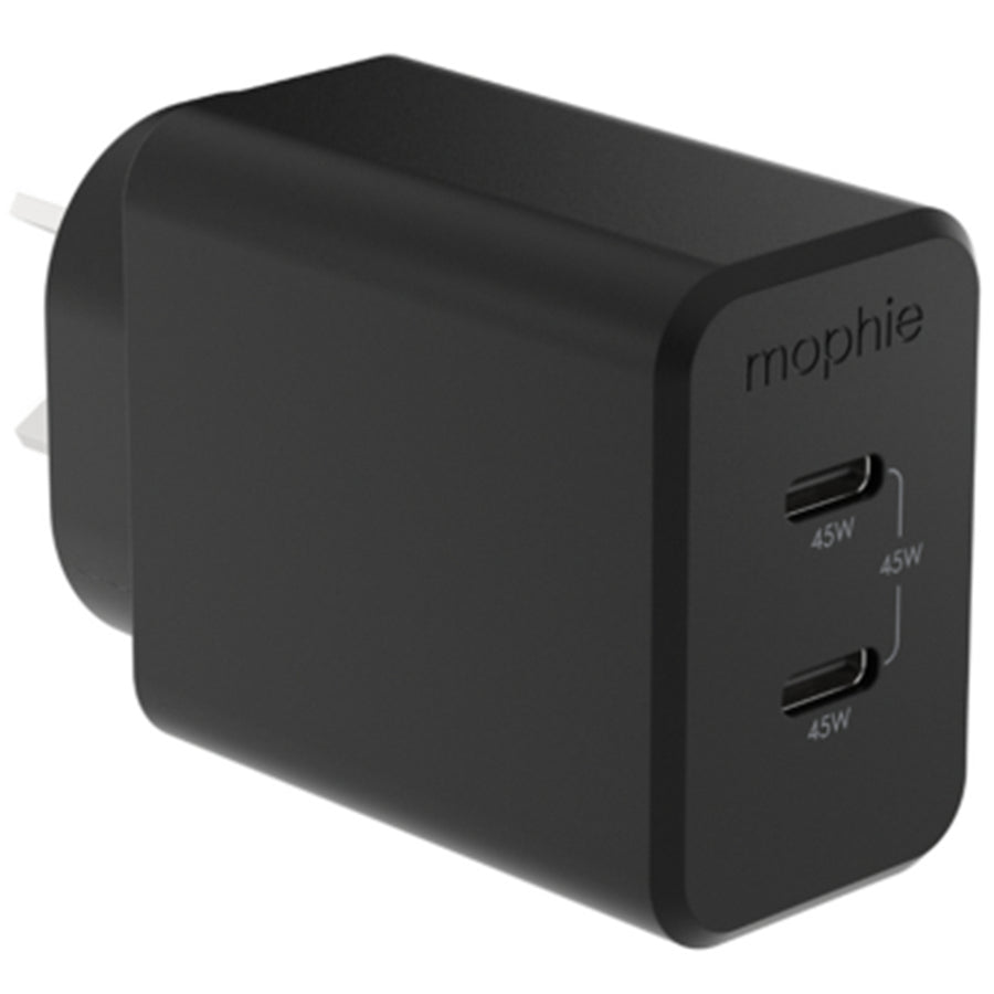 ZAGG 409912224 - Mophie ACC Wall Adapter Essential GaN 45W 2C - Schwarz