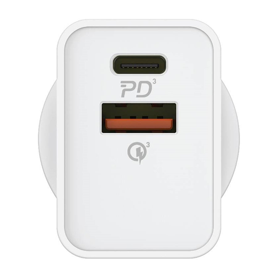 Momax 30W USB-C PD Wall Charger - White, Up to 20W PD Fast Charging for Apple iPhone 15/14/13/12/11/XS/8 Series, Support Samsung 25W Super Fast Charging, Dual Output (USB-C PD & USB-A), 30W (Max) Fast Charging, Safe & Reliable