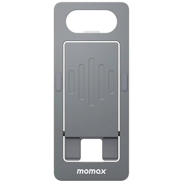 Momax Handy Fold Phone Stand - Space Grey, Durable Aluminium Build, Ultra Thin Design (4mm Thick Folded), Built-in Bottle Opener, Quick Deployment