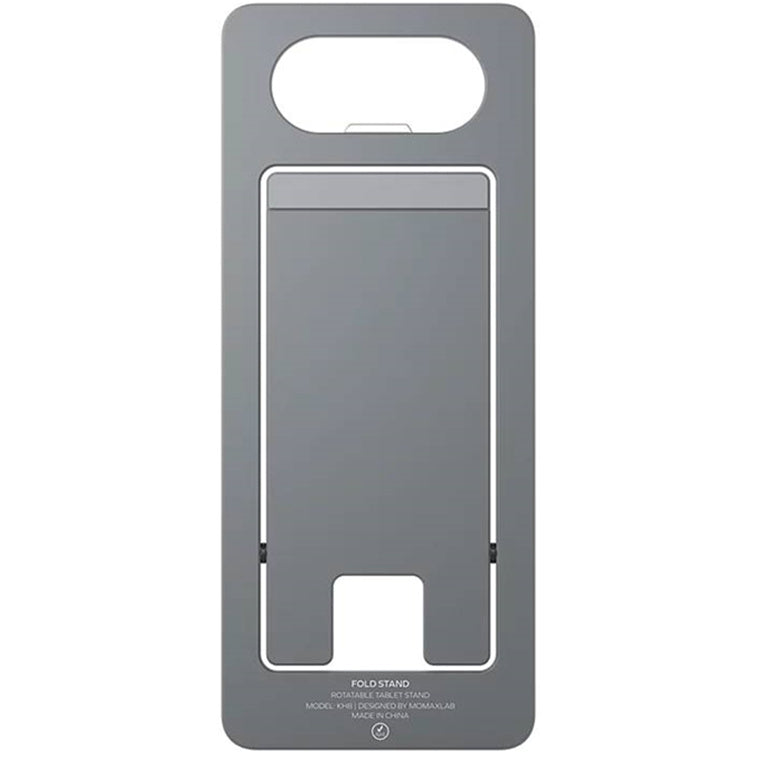 Momax Handy Fold Phone Stand - Space Grey, Durable Aluminium Build, Ultra Thin Design (4mm Thick Folded), Built-in Bottle Opener, Quick Deployment